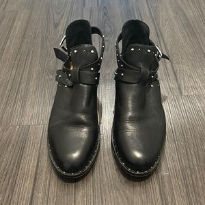 Black studded booties